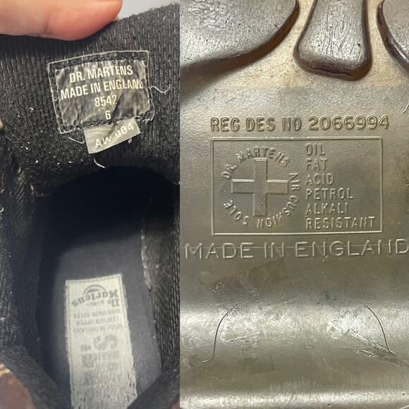 DR MARTENS 8542 England Chunky Platform Leather Ankle Boots in Brown Size 7M/8W - Picture 12 of 13